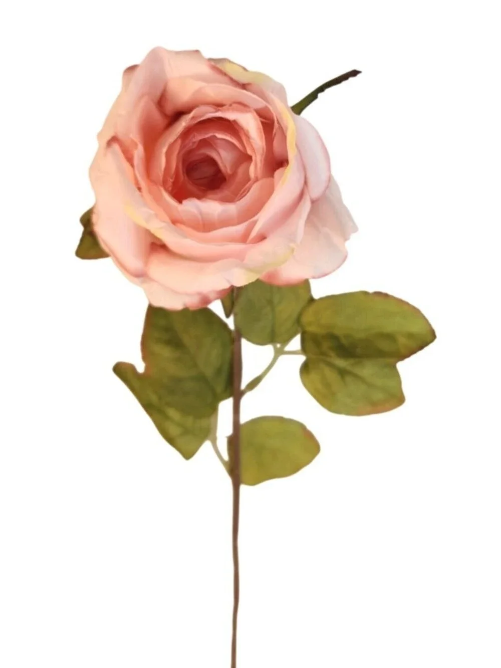 Blush Pink Artificial Roses Set Of 3 Fake Flower Stems Silk Roses Long Stem Wedd